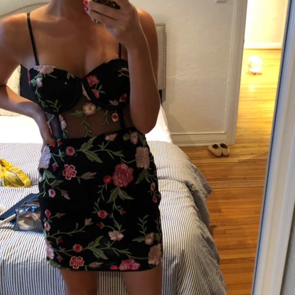 By the Way Black Floral Print Dress